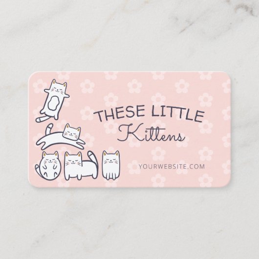 Carte De Visite Cute adorable chat Chat Services de soins pour ani (Devant)
