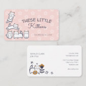 Carte De Visite Cute adorable chat Chat Services de soins pour ani (Devant / Derrière)