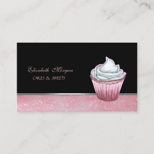 Carte De Visite Cute adorable Elegant Cupcake (Devant)