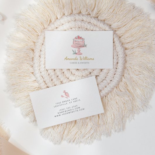 Carte De Visite Cute Adorable Élégant Gâteau & Douceurs Boulangeri