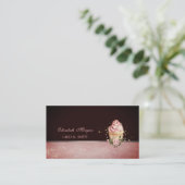 Carte De Visite Cute Adorable Floral Cupcake Bakery (Debout devant)