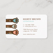 Carte De Visite Cute adorable forme de coeur animal pois animaux d (Dos)