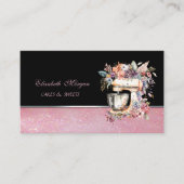 Carte De Visite Cute Adorable Mélange Floral Boulangerie Cupcake (Devant)