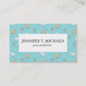 Carte De Visite Cute Alpaca Llama Cactus Motif (Devant)