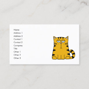 Carte De Visite Cute Amusante Chat Orange