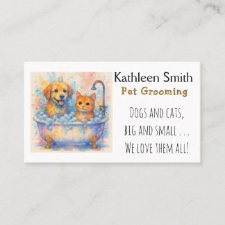 Carte De Visite Cute and Colorful Pet Grooming Business Cards