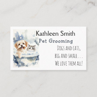 Carte De Visite Cute and Colorful Pet Grooming Business Cards