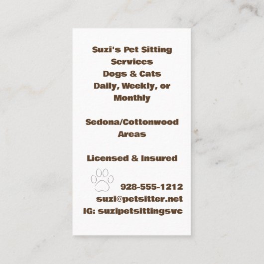 Carte De Visite Cute animal assis Chien assis Chat Code QR (Dos)