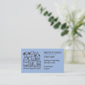 Carte De Visite Cute animal de compagnie Sitter Blue Chat Chien QR (Debout devant)