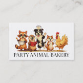 Carte De Visite Cute animals baking baker bakery pastry chef (Devant)