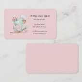 Carte De Visite Cute aquarelle Bakers Pink Mixer (Devant / Derrière)