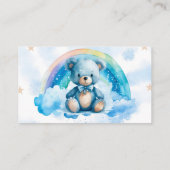Carte De Visite Cute Aquarelle Bleu Teddy Ours Raffin (Dos)