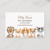 Carte De Visite Cute Aquarelle Chiots Service de Grossissement pou (Devant)