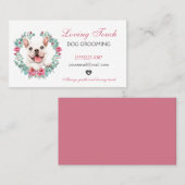 Carte De Visite Cute Aquarelle Florale Animaux de compagnie Servic (Devant / Derrière)