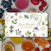 Carte De Visite Cute Aquarelle Fruit Herbe Jardin