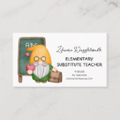 Carte De Visite Cute Aquarelle Gnome Enseignant (Devant)