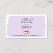 Carte De Visite Cute aquarelle tarte gâteaux de boulangerie script (Dos)