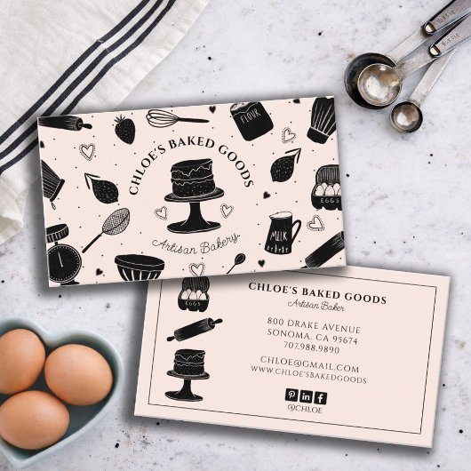 Carte De Visite Cute Baking Utensils Bakery