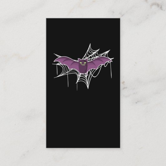 Carte De Visite Cute Bat Lover Cobweb Halloween (Devant)