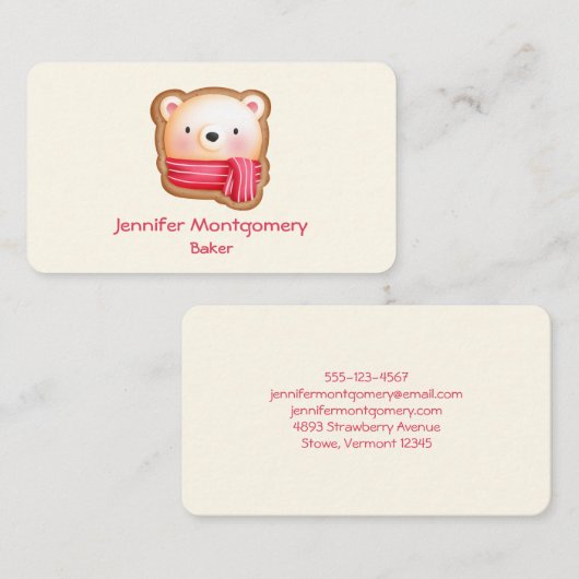 Carte De Visite Cute Bear Face (Devant / Derrière)