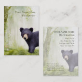Carte de visite Cute Black Bear Cub (Devant / Derrière)