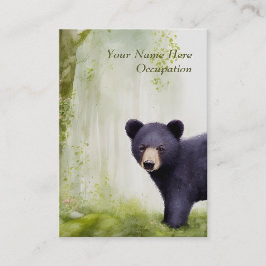 Carte de visite Cute Black Bear Cub (Devant)