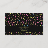 Carte De Visite Cute Black Sweet Sprinks Ice Cream Confectinery (Dos)