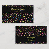 Carte De Visite Cute Black Sweet Sprinks Ice Cream Confectinery (Devant / Derrière)