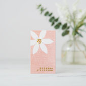 Carte De Visite Cute blanc marmite rose floral (Debout devant)