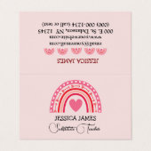 Carte De Visite  Cute Blue Boho Rainbow Substitute Teacher (Extérieur déplié)