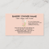 Carte De Visite Cute Blush Floral Boulangerie de cuisine (Dos)