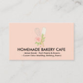 Carte De Visite Cute Blush Floral Boulangerie de cuisine (Devant)