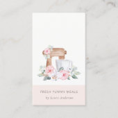 Carte De Visite Cute Blush Rose Floral Gâteau Mixer Boulangerie Re (Devant)