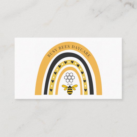 Carte De Visite Cute Boho Bee Rainbow (Devant)