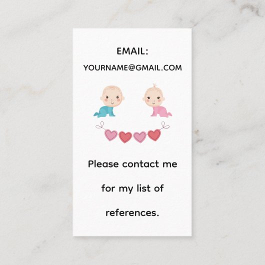 Carte De Visite Cute Boho Rainbow Rubber Duckie Babysitter (Dos)