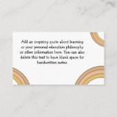 Carte De Visite Cute Boho Rainbows Tuteur (Dos)