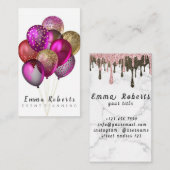 Carte De Visite Cute Bokeh et Rose Gold Sequin Event Planner Busi (Devant / Derrière)