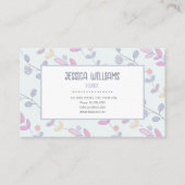 Carte De Visite Cute Botanique Pastel Fleuriste Feuille (Dos)