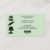 Carte De Visite Cute boulanger pâtissier Chef Cuisine Ustensiles d (Dos)