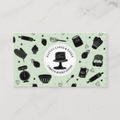 Carte De Visite Cute boulanger pâtissier Chef Cuisine Ustensiles d (Devant)