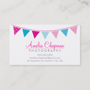 Carte De Visite CUTE BRIGHT BUNING audacieuse fête rose aqua bleu