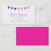 Carte De Visite CUTE BRIGHT BUNING audacieuse fête rose aqua bleu (Devant / Derrière)