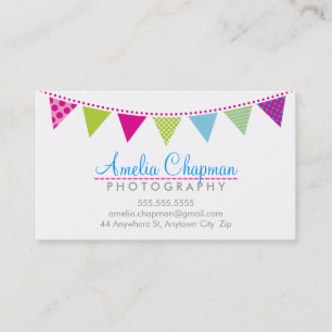 Carte De Visite CUTE BRIGHT BUNING audacieux parti rose chaux bleu