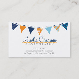Carte De Visite CUTE BRIGHT BUNTING audacieux fête marine bleu ora