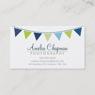 Carte De Visite CUTE BRIGHT BUNTING audacieux parti marine bleu ch