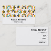 Carte De Visite Cute Bumble Bee et Rainbows Motif (Devant / Derrière)