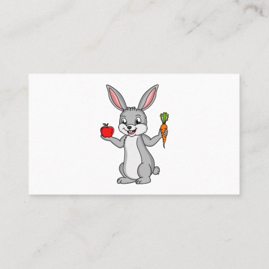 Carte De Visite Cute bunny rabbit with vegetables (Dos)