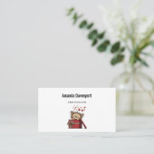 Carte De Visite Cute Cartoon Kitten in a Box with Hearts (Debout devant)