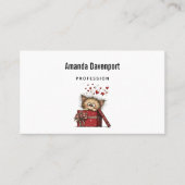 Carte De Visite Cute Cartoon Kitten in a Box with Hearts (Devant)