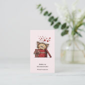 Carte De Visite Cute Cartoon Kitten with Hearts (Debout devant)